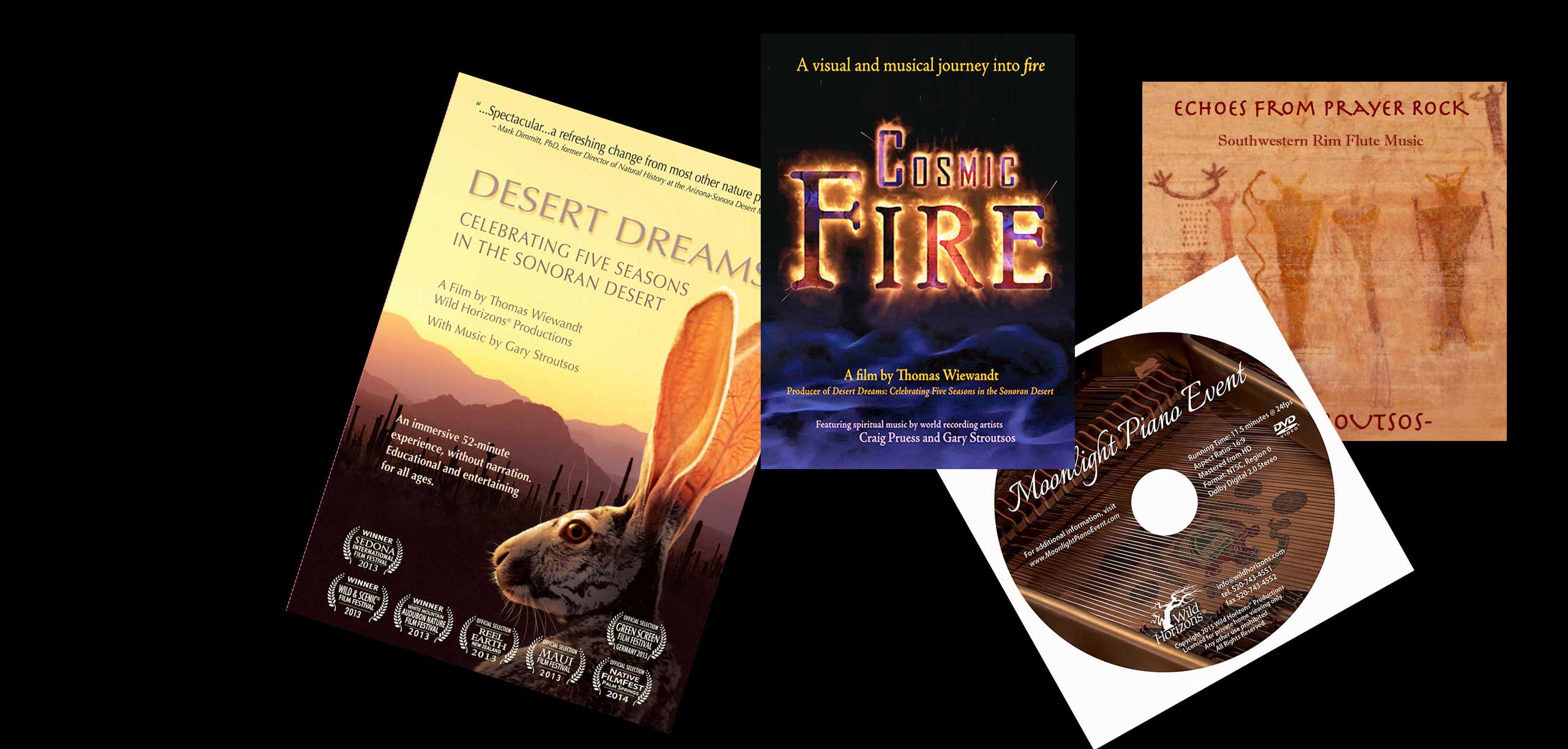 Desert Dreams, Cosmic Fire, Echoes from Prayer Rock, Moonlight Piano Event